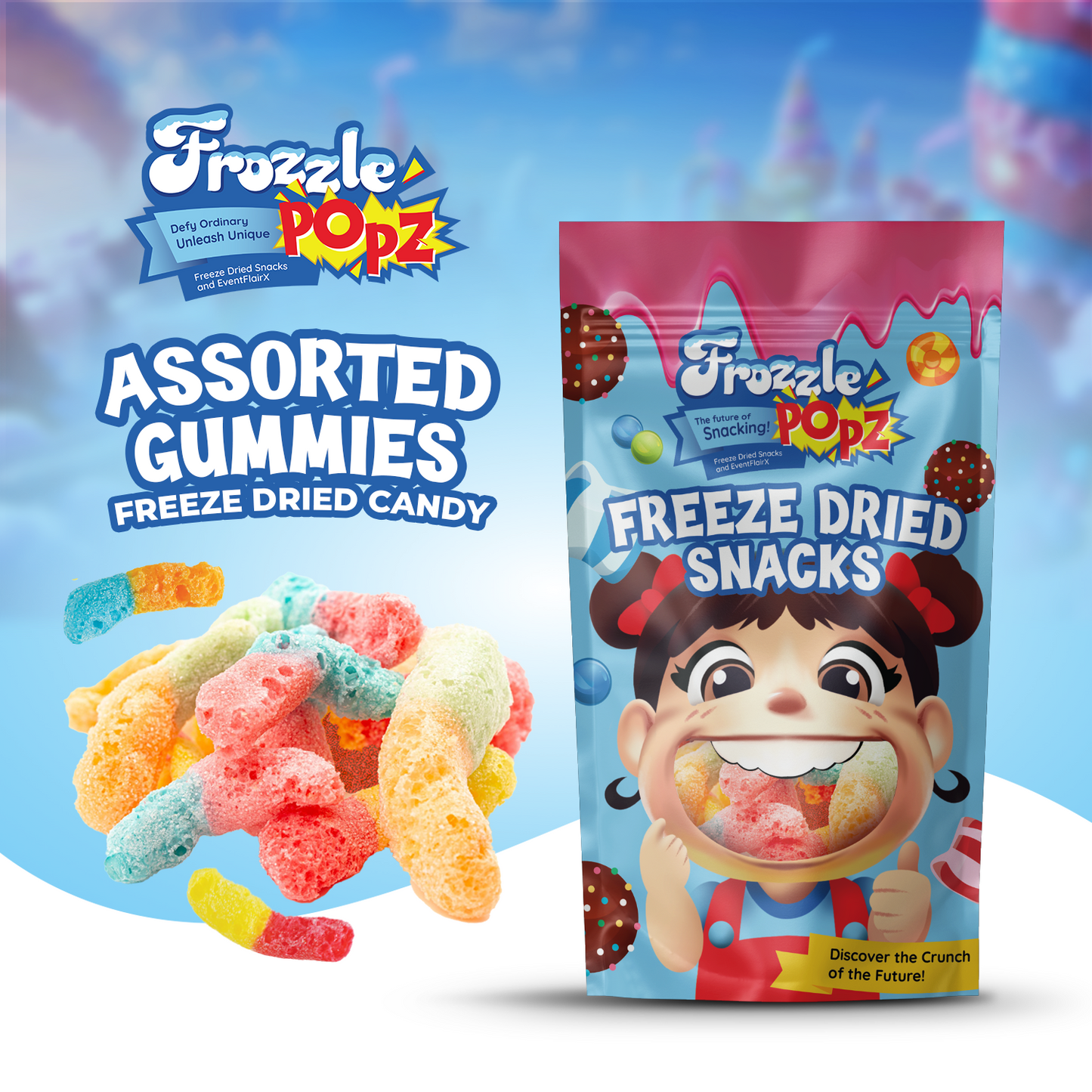 Assorted Gummies with Mallows freeze dried snacks
